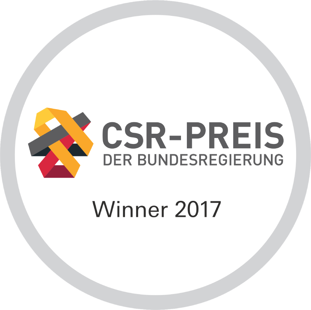 <strong>Víťaz ceny CSR</strong> udeľovanou nemeckou&nbsp;spolkovou&nbsp;vládou, 2017